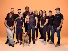 Group shot with dogs